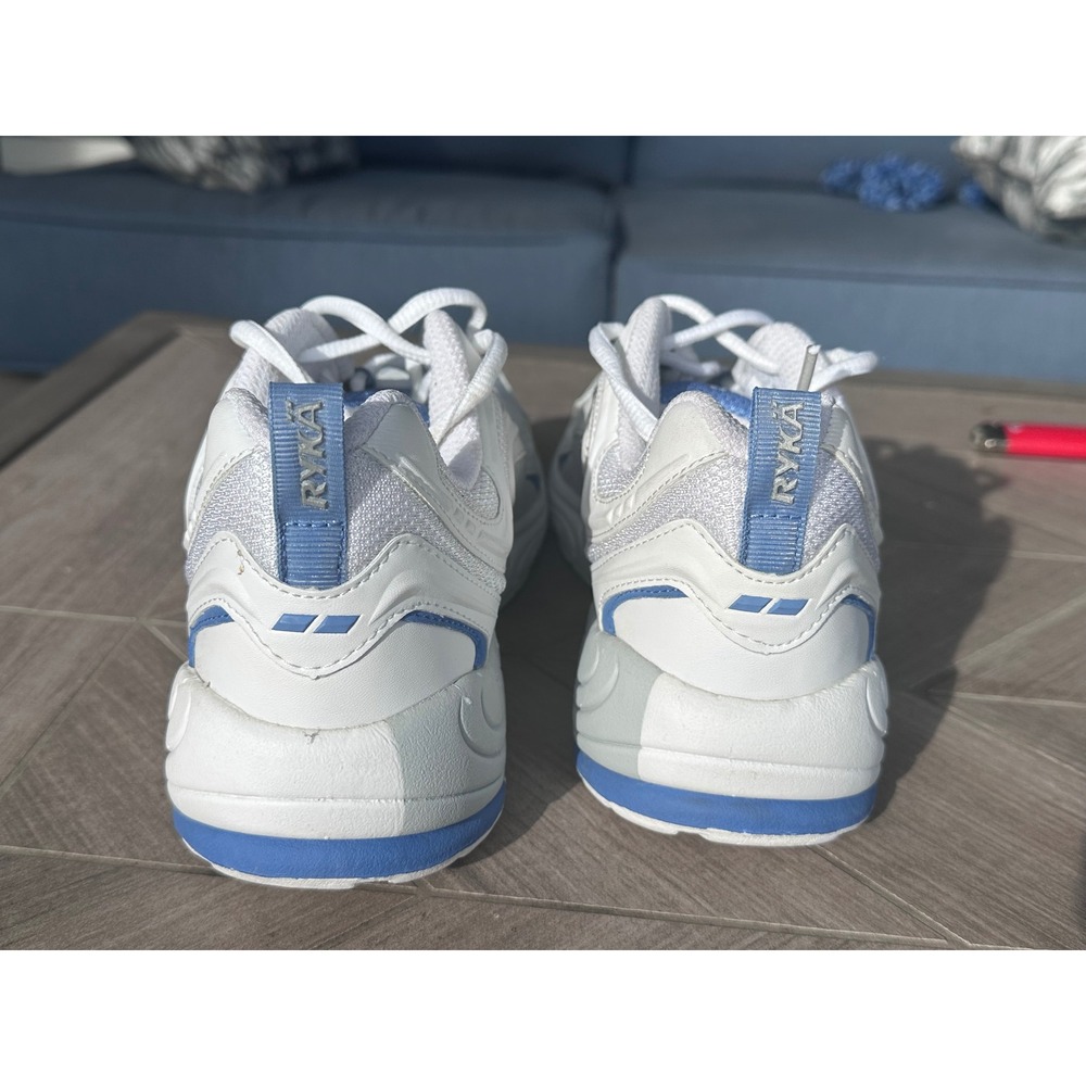 Ryka Light Sneakers Womens 8M White Blue 0406Y16712 Good Chunky Walking Shoes - Picture 13 of 13